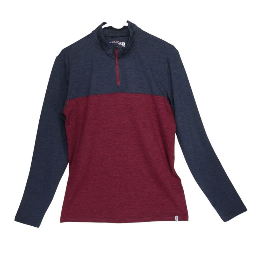 Marine Layer Weekend Sport‎ Quarter Zip Performance Pullover Small Mens Blue Red